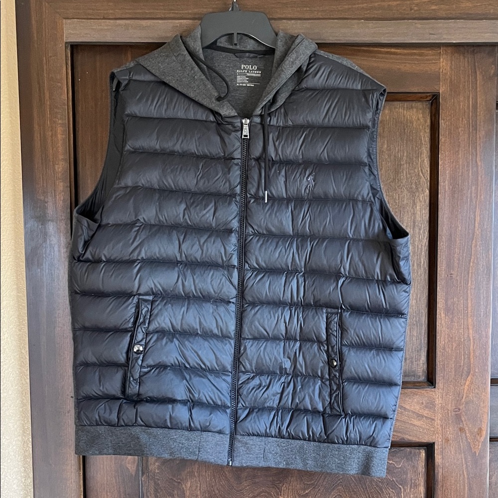 Polo by Ralph Lauren Black Hooded Puffer Vest